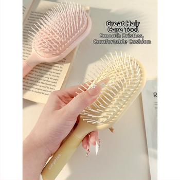 Pieptene portabil anti-static cu pernă de aer pentru păr creț la femei