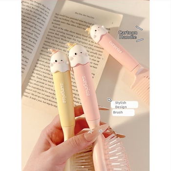 Pieptene portabil anti-static cu pernă de aer pentru păr creț la femei