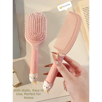 Pieptene portabil anti-static cu pernă de aer pentru păr creț la femei