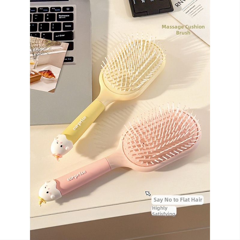 Pieptene portabil anti-static cu pernă de aer pentru păr creț la femei