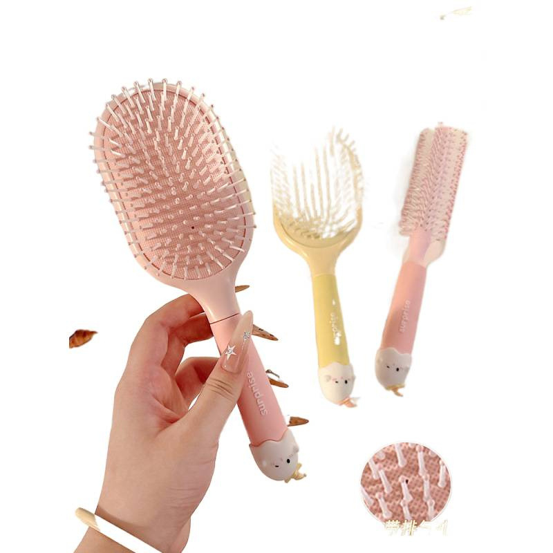 Pieptene portabil anti-static cu pernă de aer pentru păr creț la femei