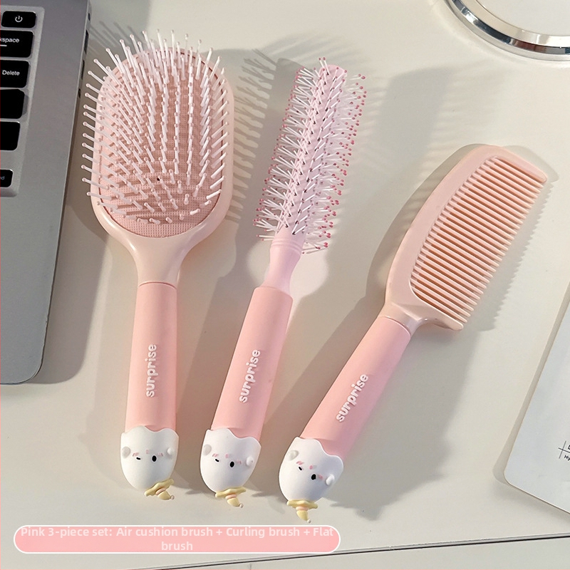 Pieptene portabil anti-static cu pernă de aer pentru păr creț la femei