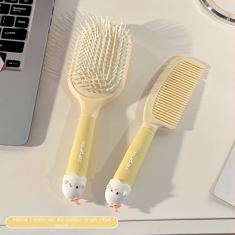 Pieptene portabil anti-static cu pernă de aer pentru păr creț la femei