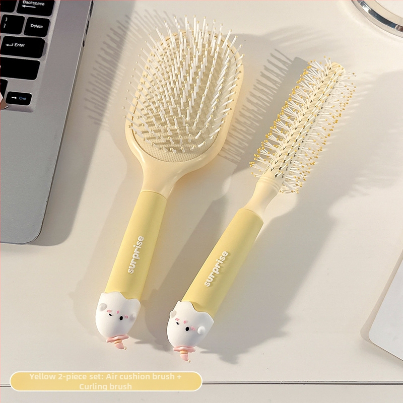 Pieptene portabil anti-static cu pernă de aer pentru păr creț la femei