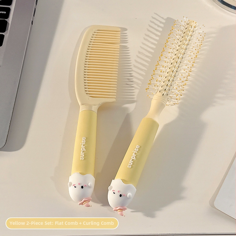 Pieptene portabil anti-static cu pernă de aer pentru păr creț la femei