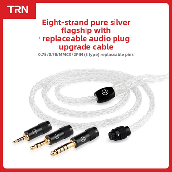 Cablu audio Trn T3 Pro – nucleu din fir de argint Sterling, fir de argint Sterling, mufă audio înlocuibilă, 20 g