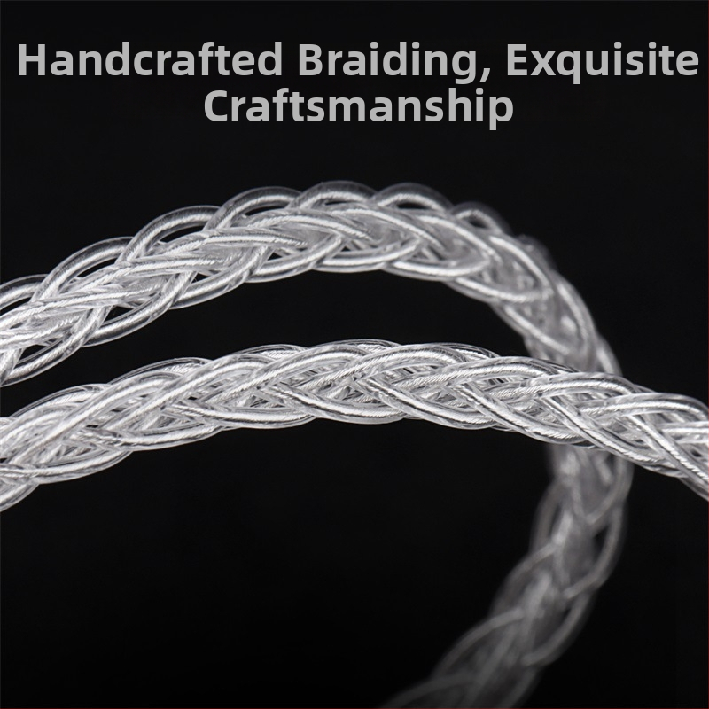 Cablu audio Trn T3 Pro – nucleu din fir de argint Sterling, fir de argint Sterling, mufă audio înlocuibilă, 20 g