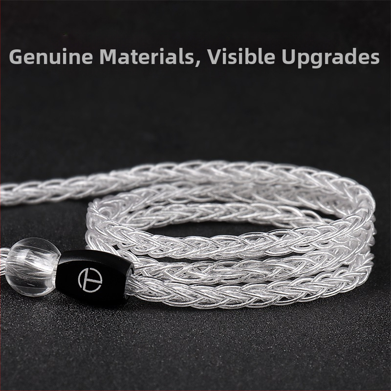 Cablu audio Trn T3 Pro – nucleu din fir de argint Sterling, fir de argint Sterling, mufă audio înlocuibilă, 20 g