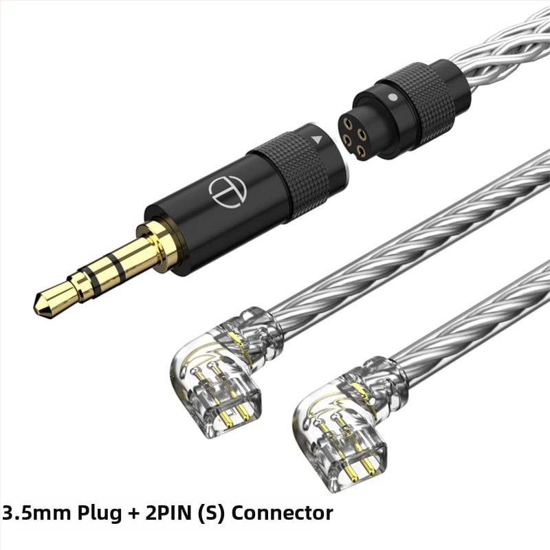 Cablu audio Trn T3 Pro – nucleu din fir de argint Sterling, fir de argint Sterling, mufă audio înlocuibilă, 20 g