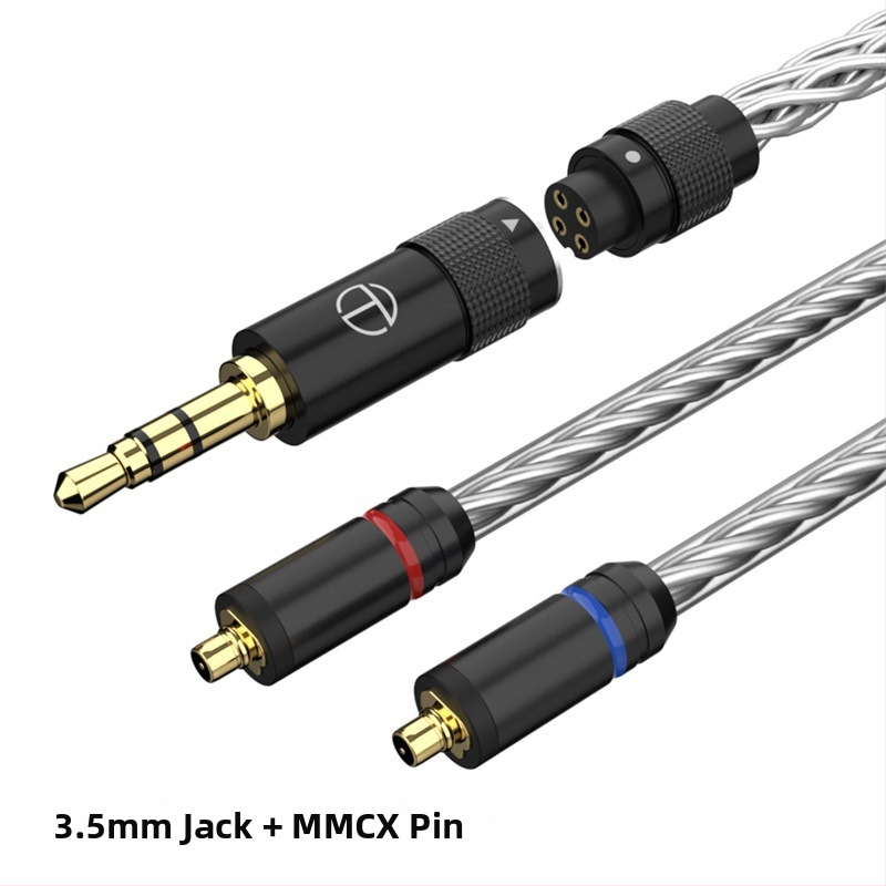 Cablu audio Trn T3 Pro – nucleu din fir de argint Sterling, fir de argint Sterling, mufă audio înlocuibilă, 20 g