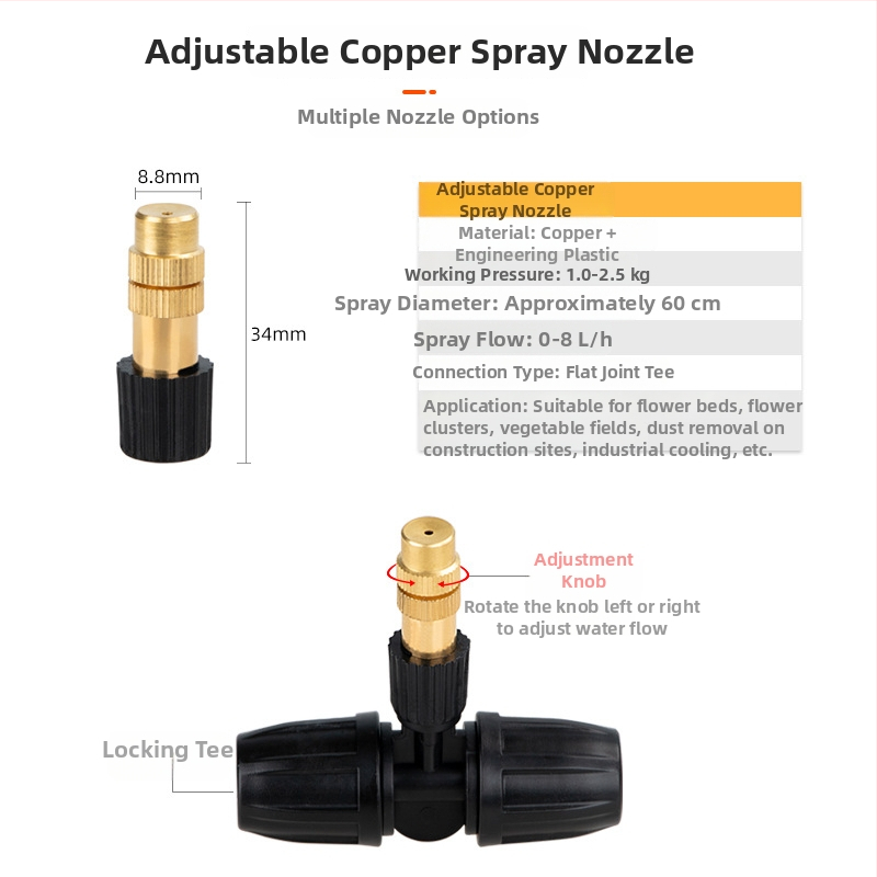 Duza atomizată, seria microaspersor pentru irigarea grădinii și a serelor, din plastic