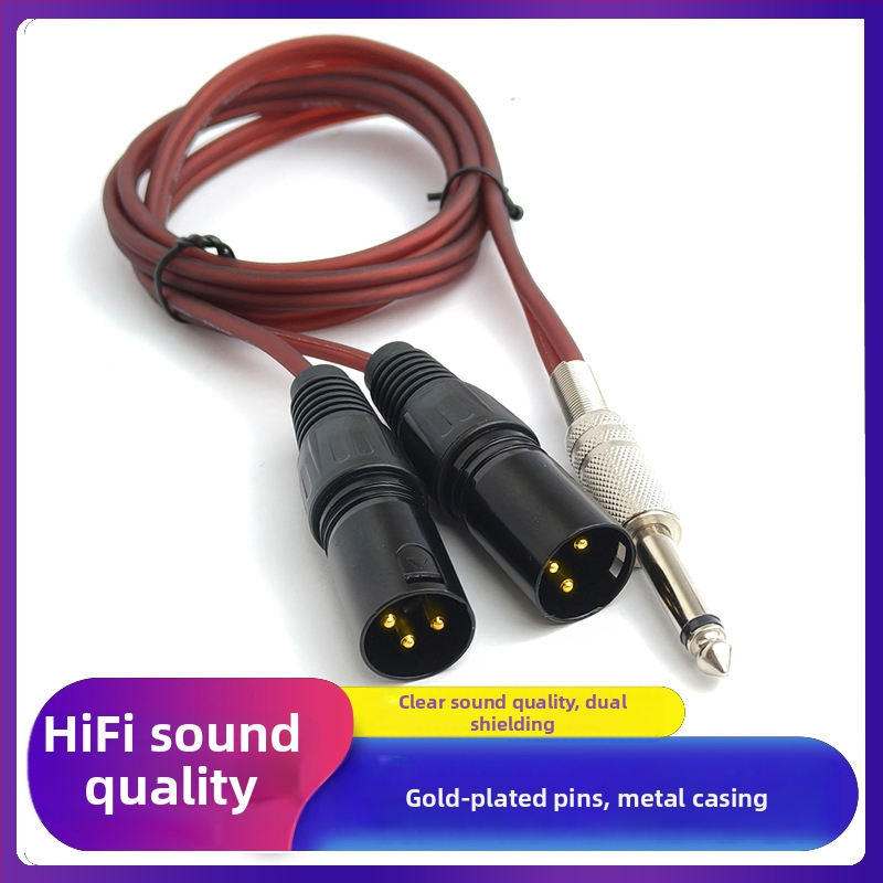 XLR audio kabelis ar zeltītiem kontaktiem, OFC kabelis, tīrs vara kodols, piemērots mikserim un pastiprinātājam