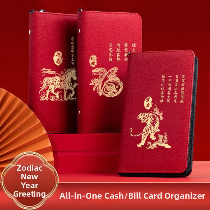 Ādas depozītu līstes turētājs ar rāvējslēdzēju – Divpadsmit zodiaka zīmes sērija, logotipa druka pieejama