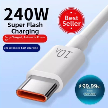 Καλώδιο USB-C γρήγορης φόρτισης — συνδετήρας Type-C, μέγιστο 10A, υλικό TPE, πιστοποίηση 3C 2025260907000056