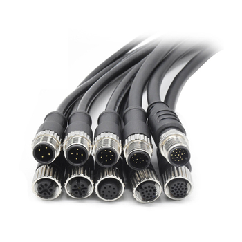 Si saim M12 apaļais savienotājs kabelim, 2–17 vadītāji, vara sakausējuma izolators, zelta pārklājuma kontakti, medicīniskajai elektronikai un rūpnieciskajai automatizācijai.