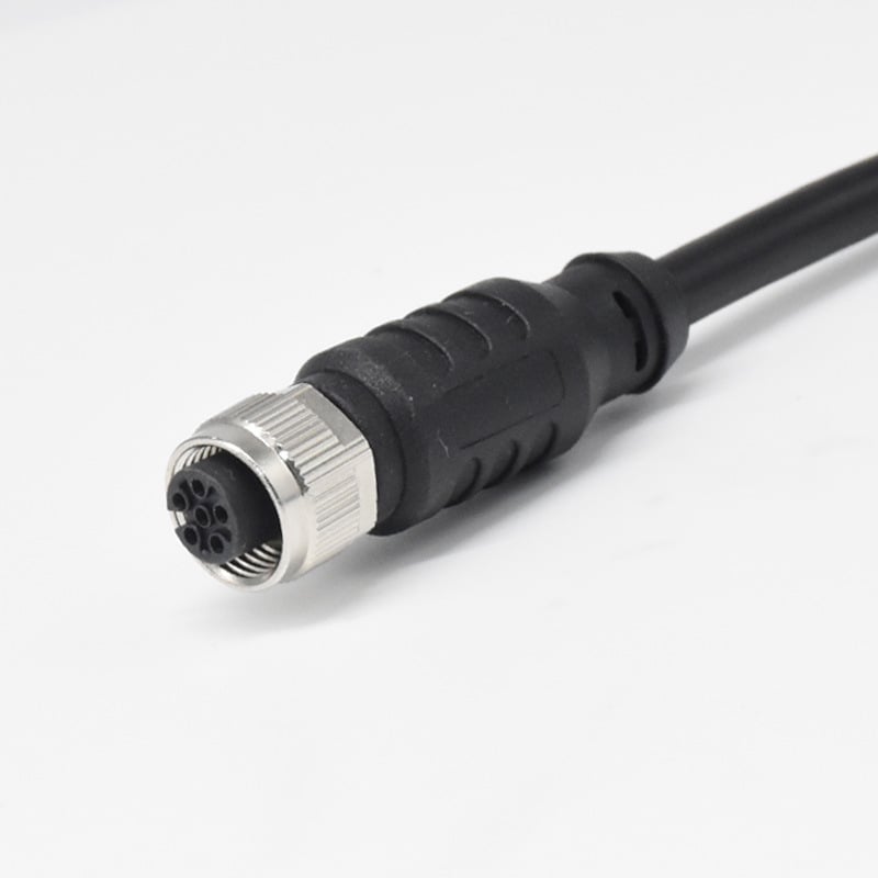 Si saim M12 apaļais savienotājs kabelim, 2–17 vadītāji, vara sakausējuma izolators, zelta pārklājuma kontakti, medicīniskajai elektronikai un rūpnieciskajai automatizācijai.