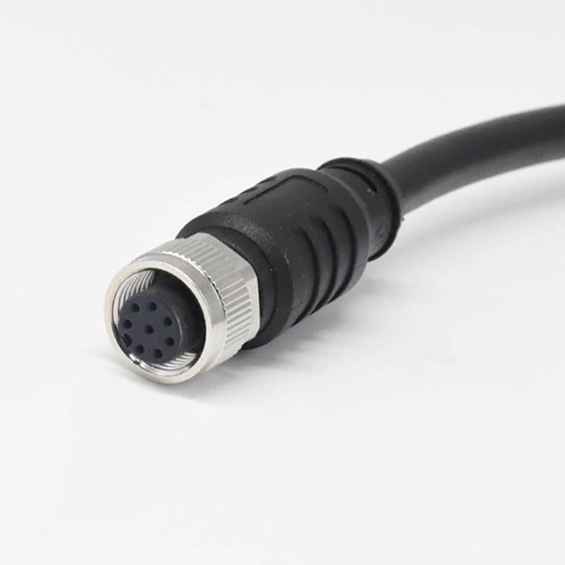 Si saim M12 apaļais savienotājs kabelim, 2–17 vadītāji, vara sakausējuma izolators, zelta pārklājuma kontakti, medicīniskajai elektronikai un rūpnieciskajai automatizācijai.