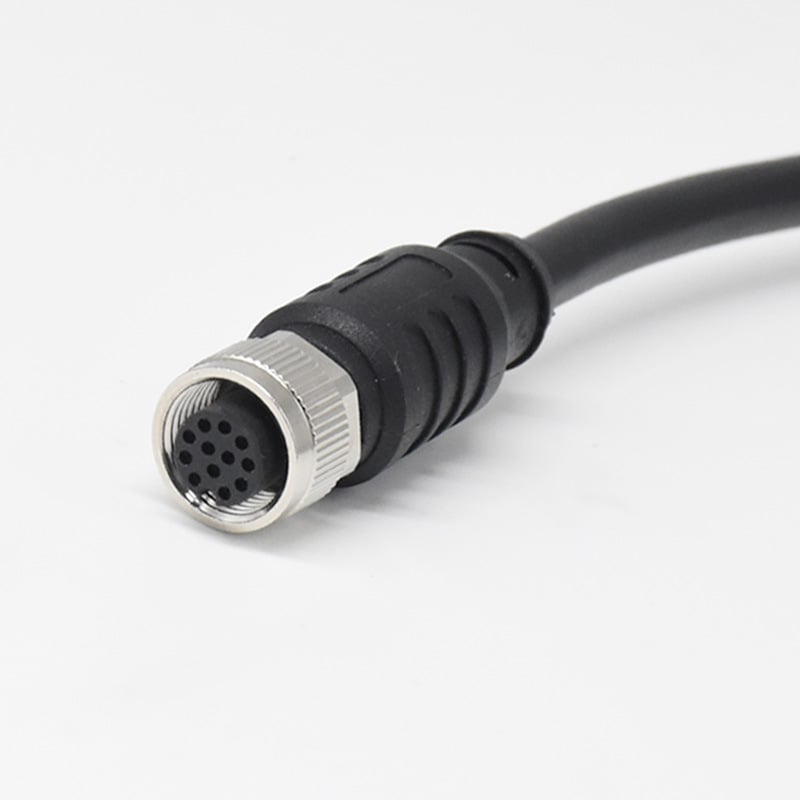 Si saim M12 apaļais savienotājs kabelim, 2–17 vadītāji, vara sakausējuma izolators, zelta pārklājuma kontakti, medicīniskajai elektronikai un rūpnieciskajai automatizācijai.