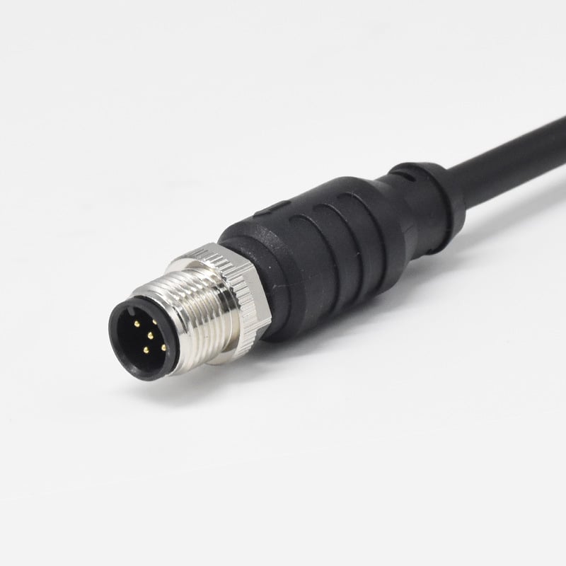 Si saim M12 apaļais savienotājs kabelim, 2–17 vadītāji, vara sakausējuma izolators, zelta pārklājuma kontakti, medicīniskajai elektronikai un rūpnieciskajai automatizācijai.