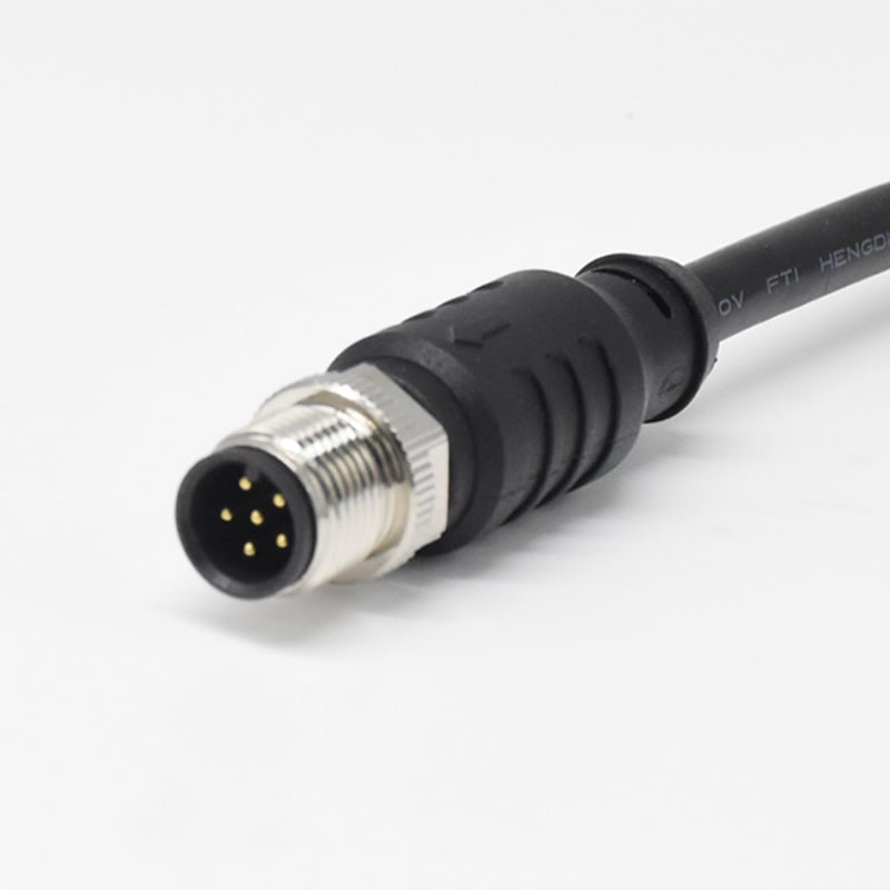 Si saim M12 apaļais savienotājs kabelim, 2–17 vadītāji, vara sakausējuma izolators, zelta pārklājuma kontakti, medicīniskajai elektronikai un rūpnieciskajai automatizācijai.