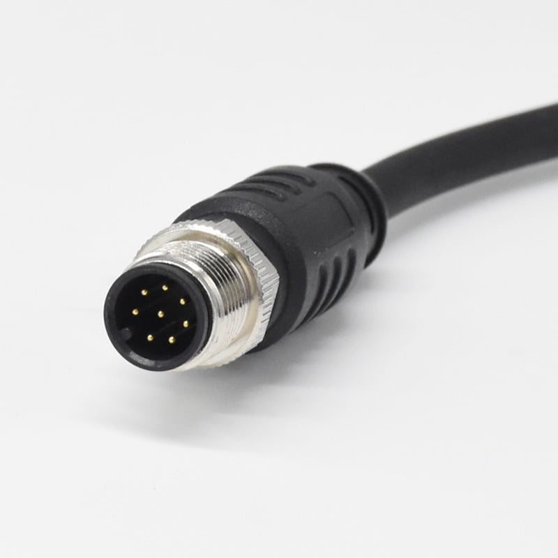 Si saim M12 apaļais savienotājs kabelim, 2–17 vadītāji, vara sakausējuma izolators, zelta pārklājuma kontakti, medicīniskajai elektronikai un rūpnieciskajai automatizācijai.