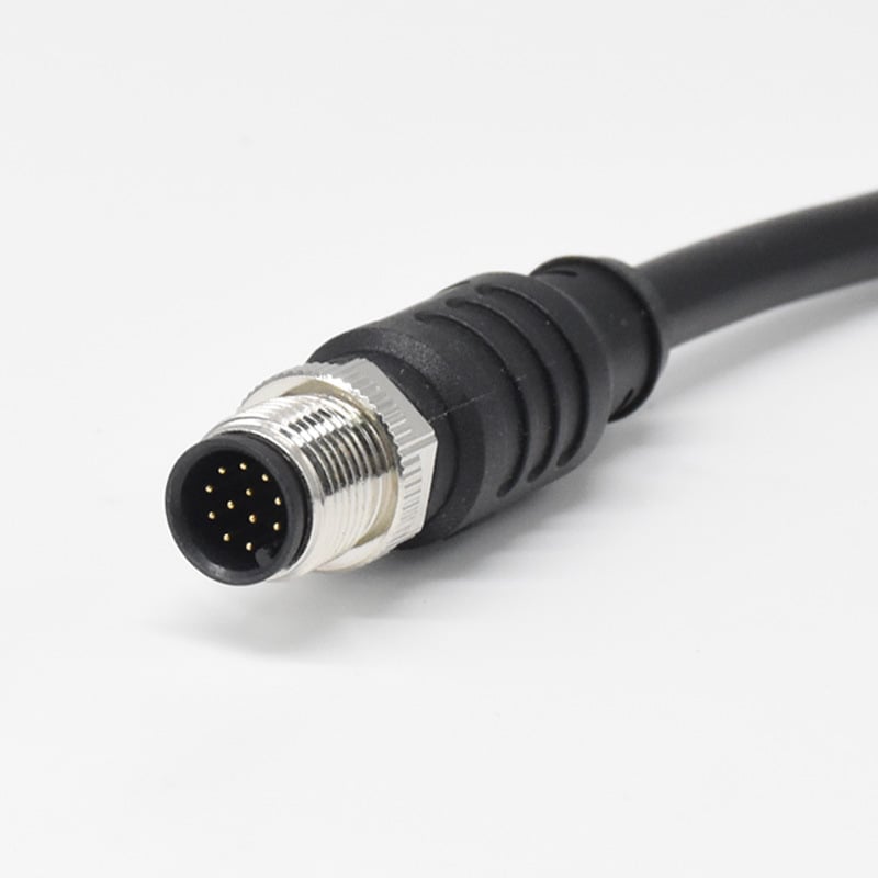 Si saim M12 apaļais savienotājs kabelim, 2–17 vadītāji, vara sakausējuma izolators, zelta pārklājuma kontakti, medicīniskajai elektronikai un rūpnieciskajai automatizācijai.