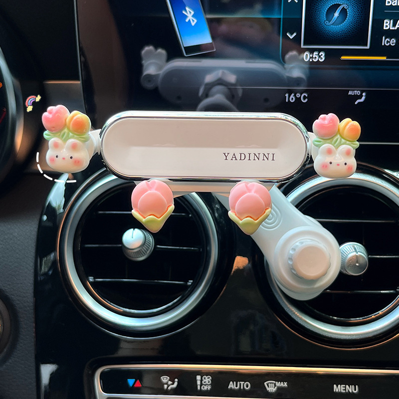 Držač za telefon u otvoru za ventilaciju automobila – za žene, Snap-On montaža, nosač navigacije, kompatibilan s otvorom za ventilaciju