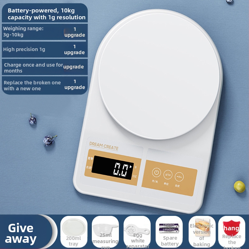 KO6M elektromos konyhai mérleg, 0,01 g pontosságú ételméréshez, háztartási használatra