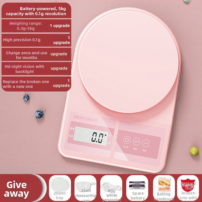 KO6M elektromos konyhai mérleg, 0,01 g pontosságú ételméréshez, háztartási használatra