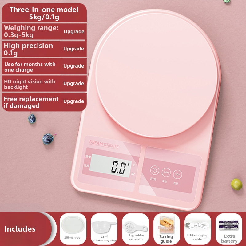 KO6M elektromos konyhai mérleg, 0,01 g pontosságú ételméréshez, háztartási használatra