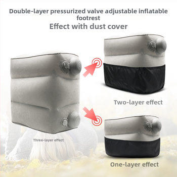 Miaosite MT501-3 pūšamais kāju spilventiālis ceļojumiem ārā, flokēta virsma, videi draudzīgs PVC, svars 0.67 kg
