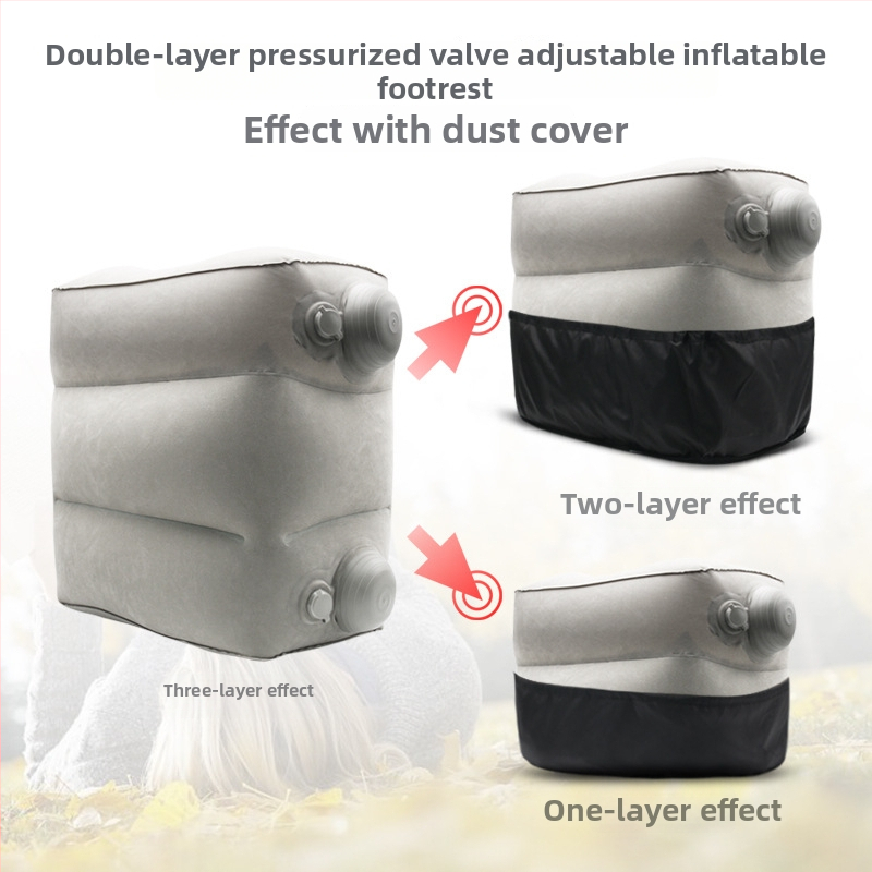Miaosite MT501-3 pūšamais kāju spilventiālis ceļojumiem ārā, flokēta virsma, videi draudzīgs PVC, svars 0.67 kg