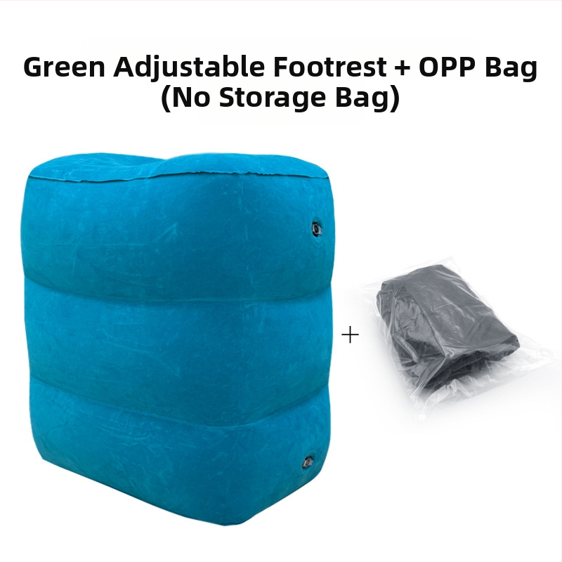 Miaosite MT501-3 pūšamais kāju spilventiālis ceļojumiem ārā, flokēta virsma, videi draudzīgs PVC, svars 0.67 kg