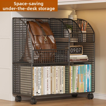 Μεταλλικό ράφι αποθήκευσης κάτω από το γραφείο με ροδάκια; απλός και μοντέρνος σχεδιασμός; εξατομικευμένα δείγματα