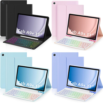 Kućište za tablet Samsung A9Plus s Bluetooth tipkovnicom s RGB osvjetljenjem, kompatibilno s X210/X216/X218