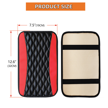 Кожена подложка за ръка на централната конзола на автомобил, 3D бродерия с цветя, универсална съвместимост