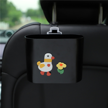 Автомобилен кош за отпадъци с карикатурен дизайн, закачен на облегалката на седалката, пластмасов материал, персонализируем, универсално съвместим