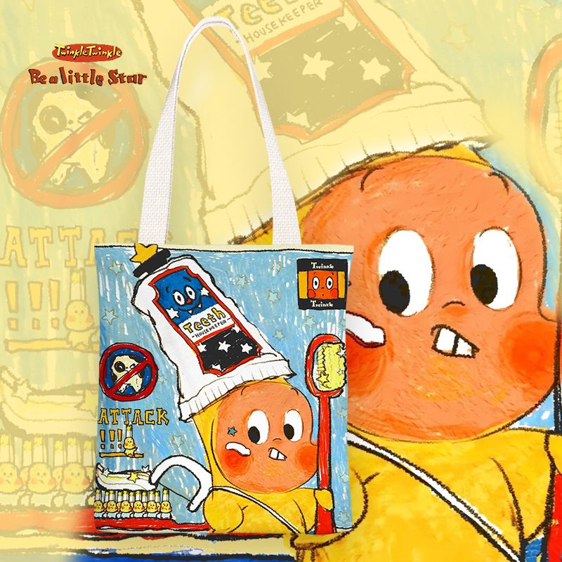 Star Man dječja platnena torba s karikaturnim motivom, sa zatvaračem, preko ramena, za kutiju za ručak