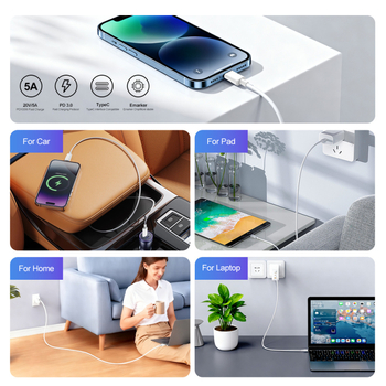 Καλώδιο USB-C ταχείας φόρτισης 60W, USB-C σε USB-C, μήκος 1–2 μ, καλώδιο μεταφοράς δεδομένων