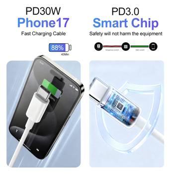 Καλώδιο USB-C ταχείας φόρτισης 60W, USB-C σε USB-C, μήκος 1–2 μ, καλώδιο μεταφοράς δεδομένων