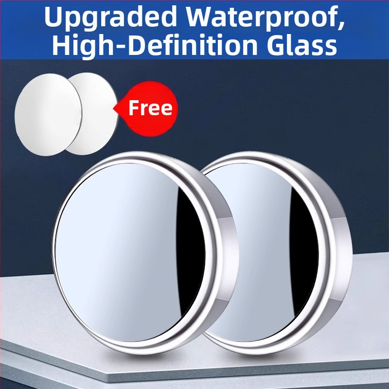 Mairichi Automobilio galinio vaizdo veidrodėlio papildinys – apvalus veidrodėlis aklajam kampui, 360° panoraminis platus matymas, tvirtinimas su siurbimo įrenginiu