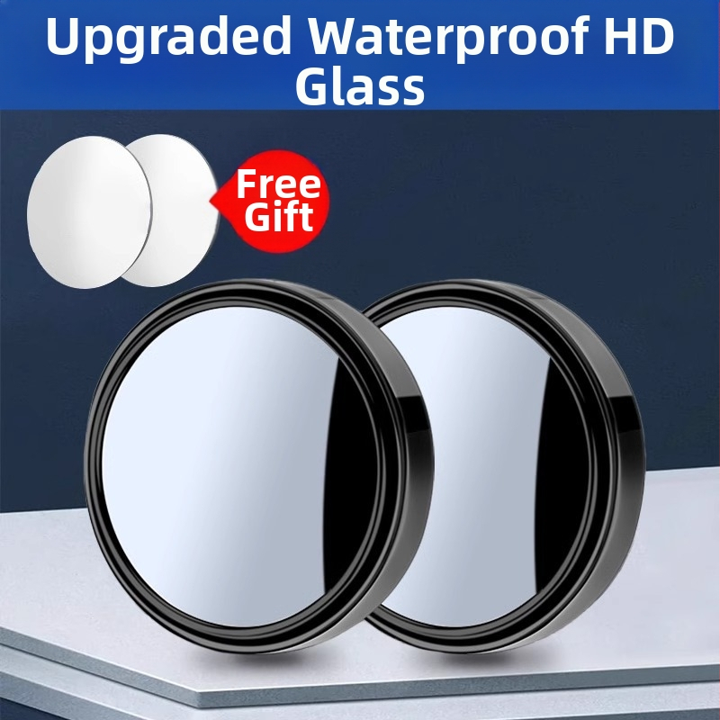 Mairichi Automobilio galinio vaizdo veidrodėlio papildinys – apvalus veidrodėlis aklajam kampui, 360° panoraminis platus matymas, tvirtinimas su siurbimo įrenginiu