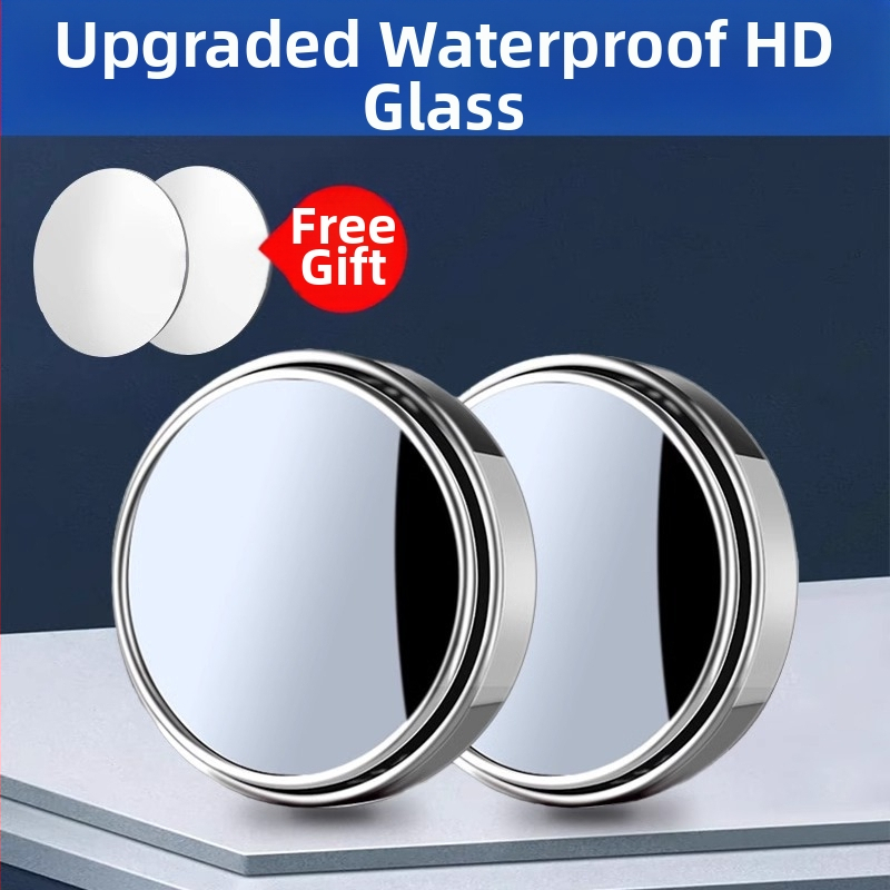 Mairichi Automobilio galinio vaizdo veidrodėlio papildinys – apvalus veidrodėlis aklajam kampui, 360° panoraminis platus matymas, tvirtinimas su siurbimo įrenginiu