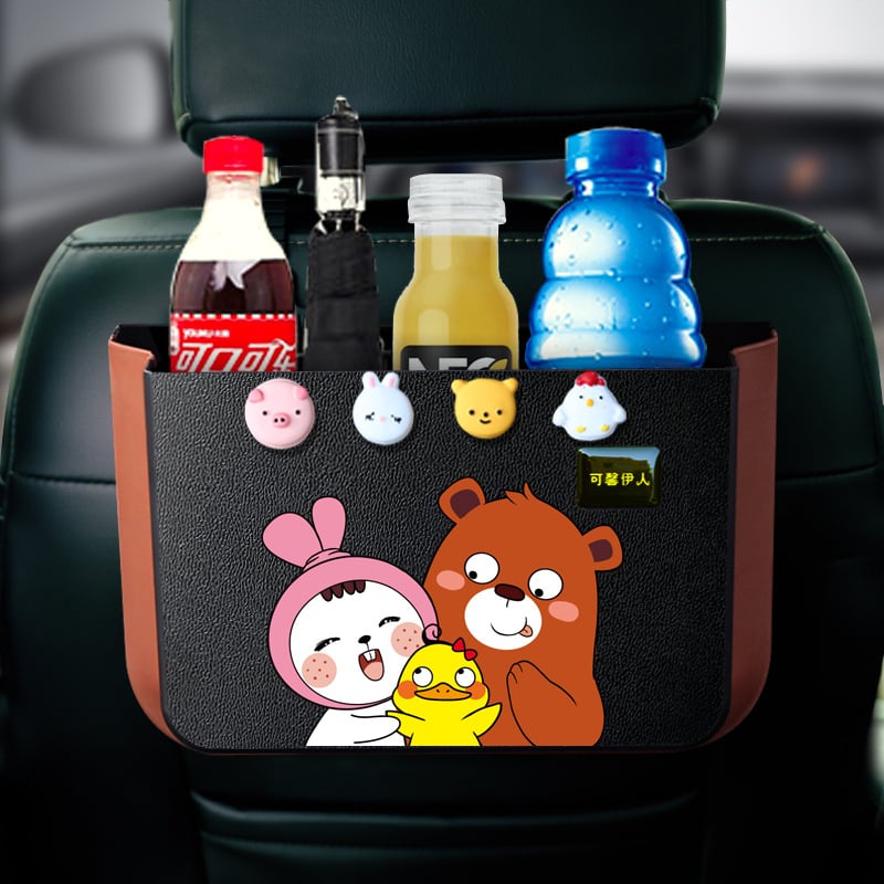 Yiqi сгъваема кутия за автомобил за задната облегалка на седалката, пластмасова, водоустойчива, 30L капацитет, възможност за печат на лого