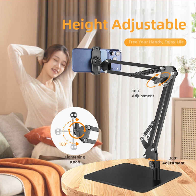 Konzoles veida planšetdatora statīvs – alumīnija sakausējums, saliekams, brīvi griežas, svars 1,5 kg