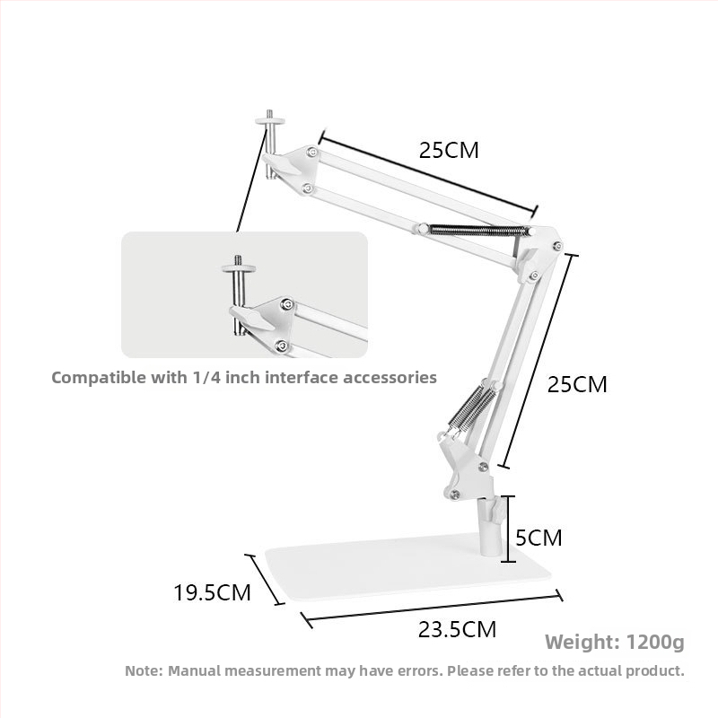 Konzoles veida planšetdatora statīvs – alumīnija sakausējums, saliekams, brīvi griežas, svars 1,5 kg