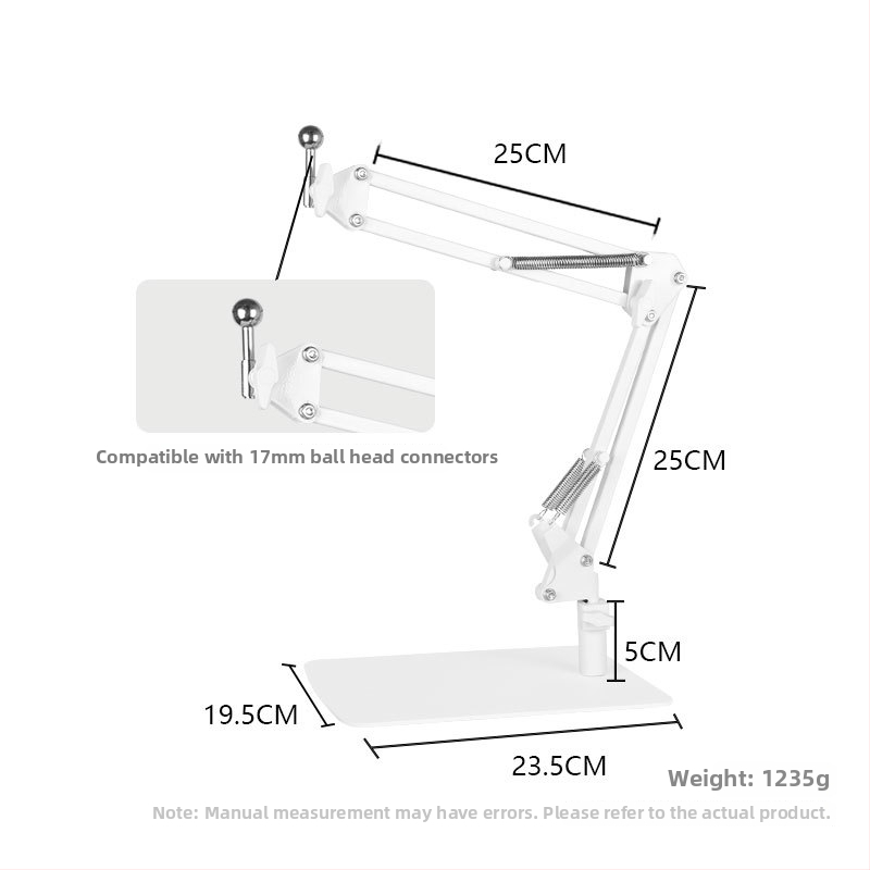 Konzoles veida planšetdatora statīvs – alumīnija sakausējums, saliekams, brīvi griežas, svars 1,5 kg