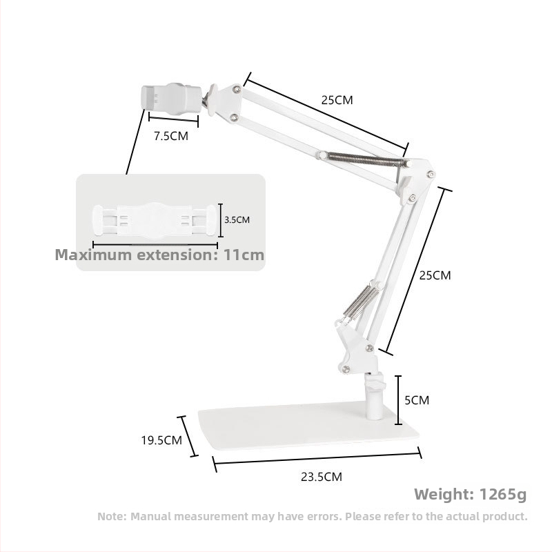 Konzoles veida planšetdatora statīvs – alumīnija sakausējums, saliekams, brīvi griežas, svars 1,5 kg
