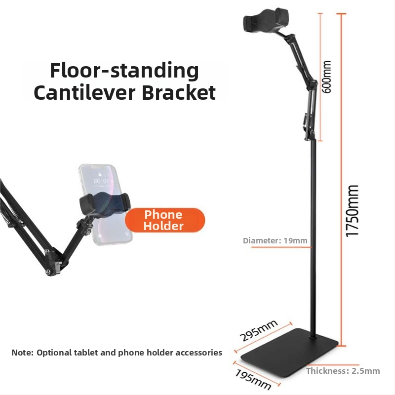 Cantilever stojan na podlaží pre tablet a telefón – zliatina, univerzálny Lazy Stand, nočný stolík