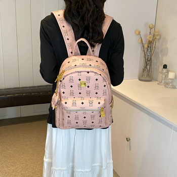 Ruksak s motivom medvjeda za žene, Zima 2025, zatvarač, podstava od breskine kože, vodootporan, otporan na habanje, protiv krađe